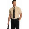 imageCOOFANDY Mens Short Sleeve Dress Shirts Wrinkle Free Regular Fit Dress Shirt Textured Casual Button Down ShirtsLight Khaki