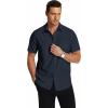 imageCOOFANDY Mens Short Sleeve Dress Shirts Wrinkle Free Regular Fit Dress Shirt Textured Casual Button Down ShirtsNavy Blue