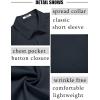 imageCOOFANDY Mens Short Sleeve Dress Shirts Wrinkle Free Regular Fit Dress Shirt Textured Casual Button Down ShirtsNavy Blue
