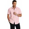 imageCOOFANDY Mens Short Sleeve Dress Shirts Wrinkle Free Regular Fit Dress Shirt Textured Casual Button Down ShirtsPink