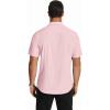 imageCOOFANDY Mens Short Sleeve Dress Shirts Wrinkle Free Regular Fit Dress Shirt Textured Casual Button Down ShirtsPink