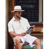 imageCOOFANDY Button Down Shirt for Men Short Sleeve Casual Shirt Summer Beach Vacation Shirt with PocketAwhite