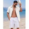 imageCOOFANDY Button Down Shirt for Men Short Sleeve Casual Shirt Summer Beach Vacation Shirt with PocketAwhite