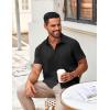 imageCOOFANDY Button Down Shirt for Men Short Sleeve Casual Shirt Summer Beach Vacation Shirt with PocketBblack