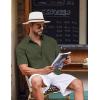 imageCOOFANDY Button Down Shirt for Men Short Sleeve Casual Shirt Summer Beach Vacation Shirt with PocketDark Army Green