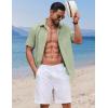imageCOOFANDY Button Down Shirt for Men Short Sleeve Casual Shirt Summer Beach Vacation Shirt with PocketLight Green