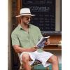 imageCOOFANDY Button Down Shirt for Men Short Sleeve Casual Shirt Summer Beach Vacation Shirt with PocketLight Green