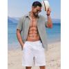 imageCOOFANDY Button Down Shirt for Men Short Sleeve Casual Shirt Summer Beach Vacation Shirt with PocketLight Grey