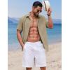 imageCOOFANDY Button Down Shirt for Men Short Sleeve Casual Shirt Summer Beach Vacation Shirt with PocketLight Khaki
