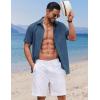 imageCOOFANDY Button Down Shirt for Men Short Sleeve Casual Shirt Summer Beach Vacation Shirt with PocketNavy Blue