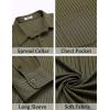 imageCOOFANDY Mens Casual Button Down Shirt Long Sleeve Wrinkle Free Shirts Loose fit Shirt Textured Stretch Shirts with PocketArmy Green