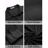 imageCOOFANDY Mens Casual Button Down Shirt Long Sleeve Wrinkle Free Shirts Loose fit Shirt Textured Stretch Shirts with PocketBlack