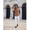 imageCOOFANDY Mens Casual Button Down Shirt Long Sleeve Wrinkle Free Shirts Loose fit Shirt Textured Stretch Shirts with PocketBrown