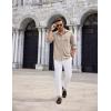 imageCOOFANDY Mens Casual Button Down Shirt Long Sleeve Wrinkle Free Shirts Loose fit Shirt Textured Stretch Shirts with PocketLight Brown