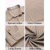 imageCOOFANDY Mens Casual Button Down Shirt Long Sleeve Wrinkle Free Shirts Loose fit Shirt Textured Stretch Shirts with PocketLight Brown