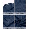 imageCOOFANDY Mens Casual Button Down Shirt Long Sleeve Wrinkle Free Shirts Loose fit Shirt Textured Stretch Shirts with PocketNavy Blue