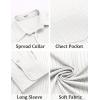 imageCOOFANDY Mens Casual Button Down Shirt Long Sleeve Wrinkle Free Shirts Loose fit Shirt Textured Stretch Shirts with PocketWhite