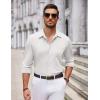 imageCOOFANDY Mens Casual Button Down Shirt Long Sleeve Wrinkle Free Shirts Loose fit Shirt Textured Stretch Shirts with PocketWhite