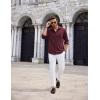imageCOOFANDY Mens Casual Button Down Shirt Long Sleeve Wrinkle Free Shirts Loose fit Shirt Textured Stretch Shirts with PocketWine Red