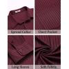 imageCOOFANDY Mens Casual Button Down Shirt Long Sleeve Wrinkle Free Shirts Loose fit Shirt Textured Stretch Shirts with PocketWine Red