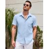 imageCOOFANDY Mens Casual Short Sleeve Button Down Summer Beach Shirt Lightweight Textured Wrinkle Free Untucked ShirtsAngel Falls