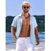 imageCOOFANDY Mens Casual Short Sleeve Button Down Summer Beach Shirt Lightweight Textured Wrinkle Free Untucked ShirtsAngel Falls
