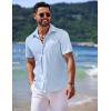 imageCOOFANDY Mens Casual Short Sleeve Button Down Summer Beach Shirt Lightweight Textured Wrinkle Free Untucked ShirtsAngel Falls