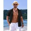 imageCOOFANDY Mens Casual Short Sleeve Button Down Summer Beach Shirt Lightweight Textured Wrinkle Free Untucked ShirtsBlack