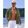 imageCOOFANDY Mens Casual Short Sleeve Button Down Summer Beach Shirt Lightweight Textured Wrinkle Free Untucked ShirtsChive
