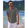 imageCOOFANDY Mens Casual Short Sleeve Button Down Summer Beach Shirt Lightweight Textured Wrinkle Free Untucked ShirtsGranite Gray