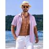 imageCOOFANDY Mens Casual Short Sleeve Button Down Summer Beach Shirt Lightweight Textured Wrinkle Free Untucked ShirtsLavender Frost