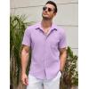 imageCOOFANDY Mens Casual Short Sleeve Button Down Summer Beach Shirt Lightweight Textured Wrinkle Free Untucked ShirtsLavender Frost