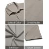 imageCOOFANDY Mens Casual Short Sleeve Button Down Summer Beach Shirt Lightweight Textured Wrinkle Free Untucked ShirtsQuiet Gray