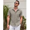 imageCOOFANDY Mens Casual Short Sleeve Button Down Summer Beach Shirt Lightweight Textured Wrinkle Free Untucked ShirtsQuiet Gray