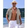 imageCOOFANDY Mens Casual Short Sleeve Button Down Summer Beach Shirt Lightweight Textured Wrinkle Free Untucked ShirtsQuiet Gray
