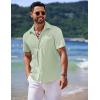imageCOOFANDY Mens Casual Short Sleeve Button Down Summer Beach Shirt Lightweight Textured Wrinkle Free Untucked ShirtsSea Foam