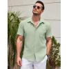 imageCOOFANDY Mens Casual Short Sleeve Button Down Summer Beach Shirt Lightweight Textured Wrinkle Free Untucked ShirtsSea Foam