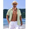imageCOOFANDY Mens Casual Short Sleeve Button Down Summer Beach Shirt Lightweight Textured Wrinkle Free Untucked ShirtsSea Foam