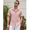 imageCOOFANDY Mens Casual Short Sleeve Button Down Summer Beach Shirt Lightweight Textured Wrinkle Free Untucked ShirtsVeiled Rose