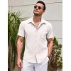 imageCOOFANDY Mens Casual Short Sleeve Button Down Summer Beach Shirt Lightweight Textured Wrinkle Free Untucked ShirtsWhite