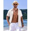 imageCOOFANDY Mens Casual Short Sleeve Button Down Summer Beach Shirt Lightweight Textured Wrinkle Free Untucked ShirtsWhite