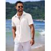 imageCOOFANDY Mens Casual Short Sleeve Button Down Summer Beach Shirt Lightweight Textured Wrinkle Free Untucked ShirtsWhite