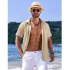 imageCOOFANDY Mens Casual Short Sleeve Button Down Summer Beach Shirt Lightweight Textured Wrinkle Free Untucked ShirtsWood Ash