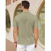 imageCOOFANDY Mens Cuban Guayabera Shirts Short Sleeve Button Down Shirt Lightweight Summer Beach ShirtsArmy Green