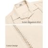 imageCOOFANDY Mens Cuban Guayabera Shirts Short Sleeve Button Down Shirt Lightweight Summer Beach ShirtsBeige