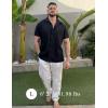 imageCOOFANDY Mens Cuban Guayabera Shirts Short Sleeve Button Down Shirt Lightweight Summer Beach ShirtsBlack