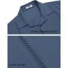 imageCOOFANDY Mens Cuban Guayabera Shirts Short Sleeve Button Down Shirt Lightweight Summer Beach ShirtsBlue