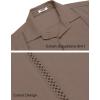 imageCOOFANDY Mens Cuban Guayabera Shirts Short Sleeve Button Down Shirt Lightweight Summer Beach ShirtsBrown