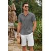 imageCOOFANDY Mens Cuban Guayabera Shirts Short Sleeve Button Down Shirt Lightweight Summer Beach ShirtsDark Grey