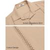 imageCOOFANDY Mens Cuban Guayabera Shirts Short Sleeve Button Down Shirt Lightweight Summer Beach ShirtsKhaki